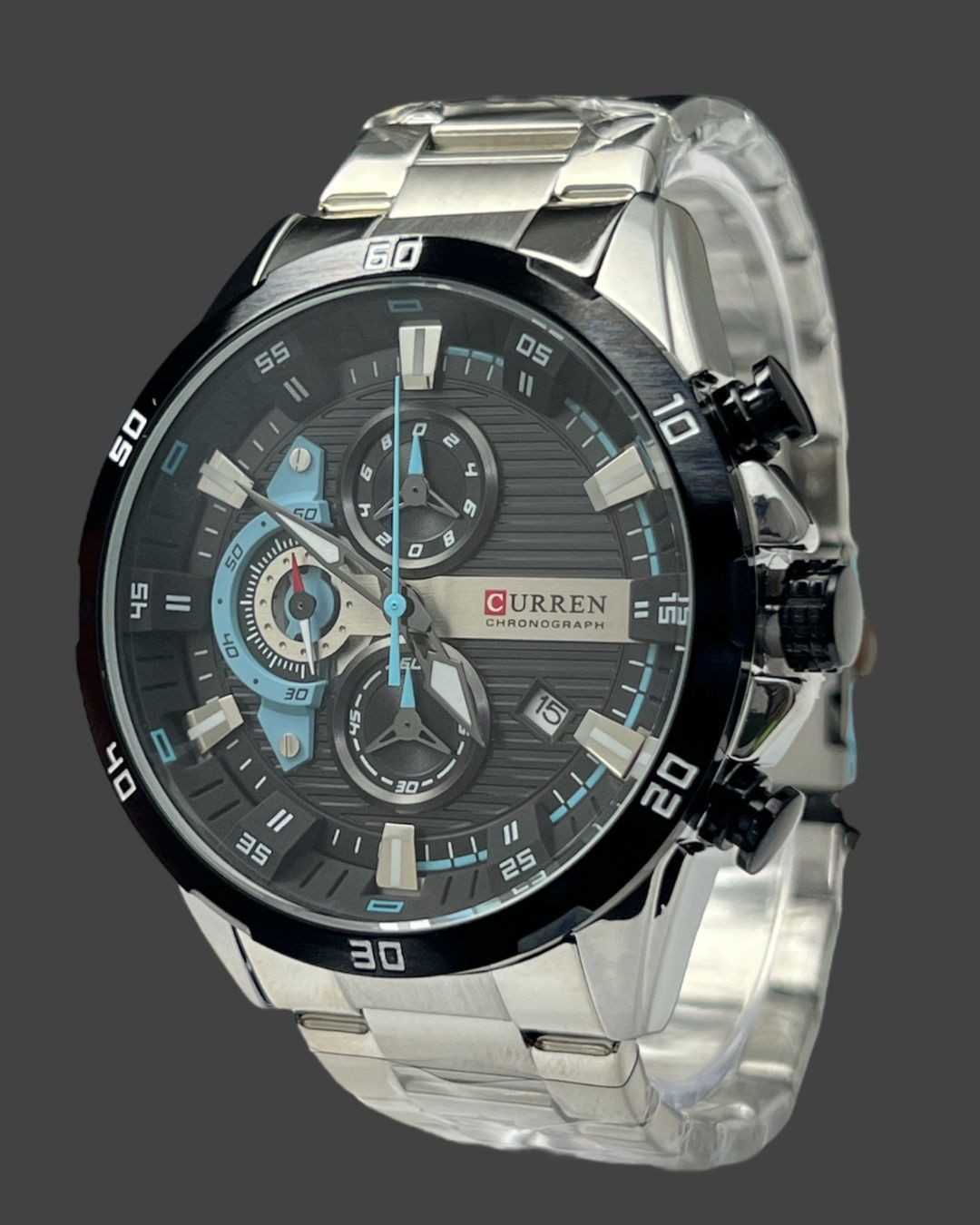 Curren M 8402 acero Plata - Azul